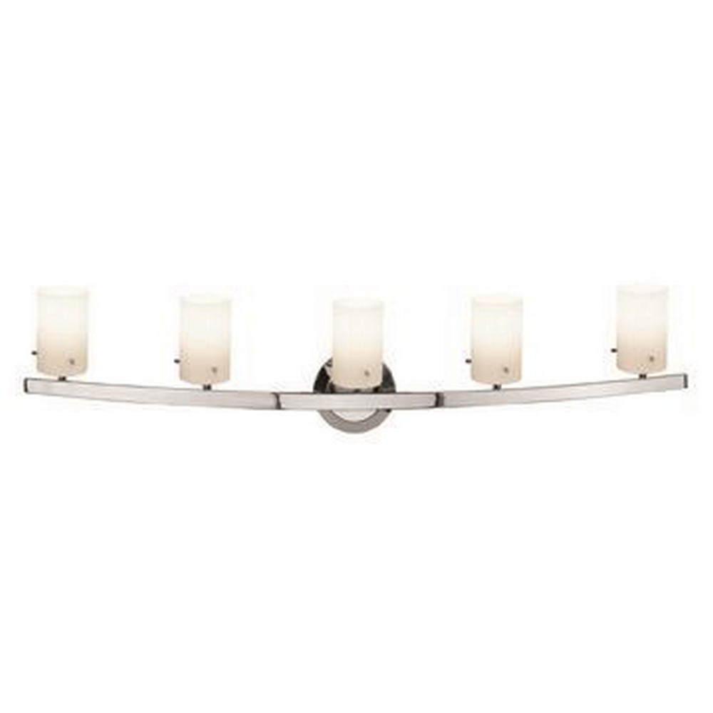 Access Lighting-63815-47-MC/OPL-Classical-Five Light Bath Bar-7.5 Inches Tall   Matte Chrome Finish with Opal Glass