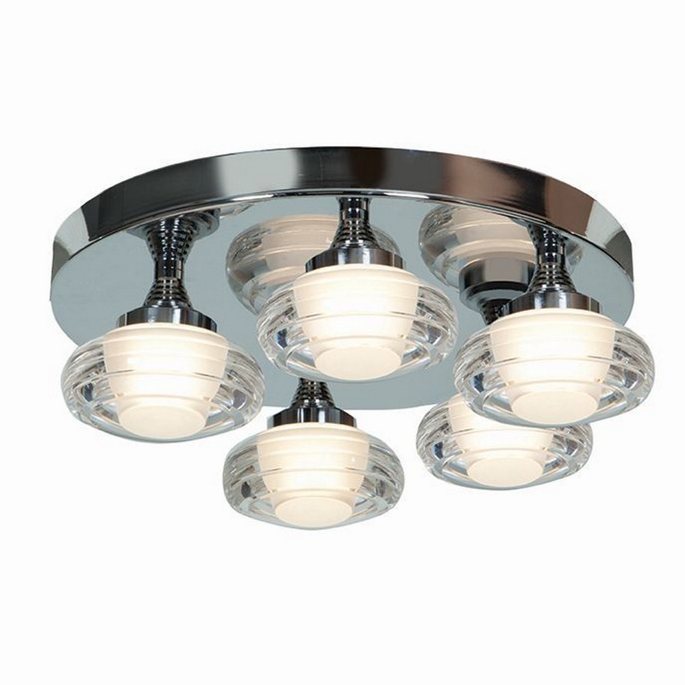 Access Lighting-63979LEDD-CH/ACR-Optix-25W 5 LED Flush Mount-15.8 Inches Wide by 5.5 Inches Tall   Chrome Finish with Acrylic Glass