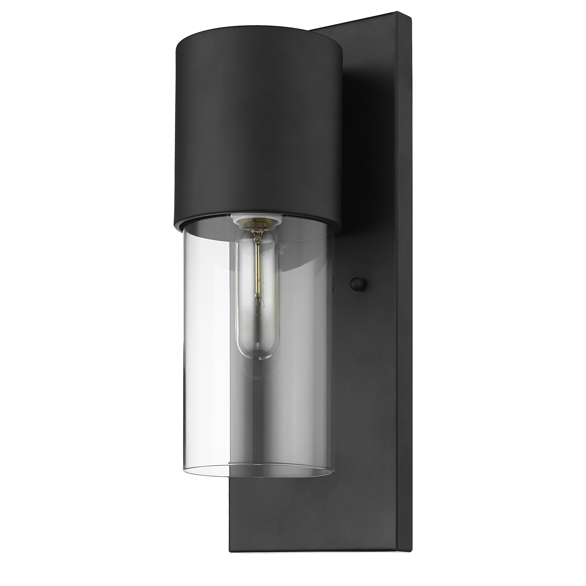 Acclaim Lighting-1511BK/CL-Cooper 1-Light Wall Light in Modern Style - 6 Inches Wide by 16 Inches High Clear Glass  Matte Black Finish