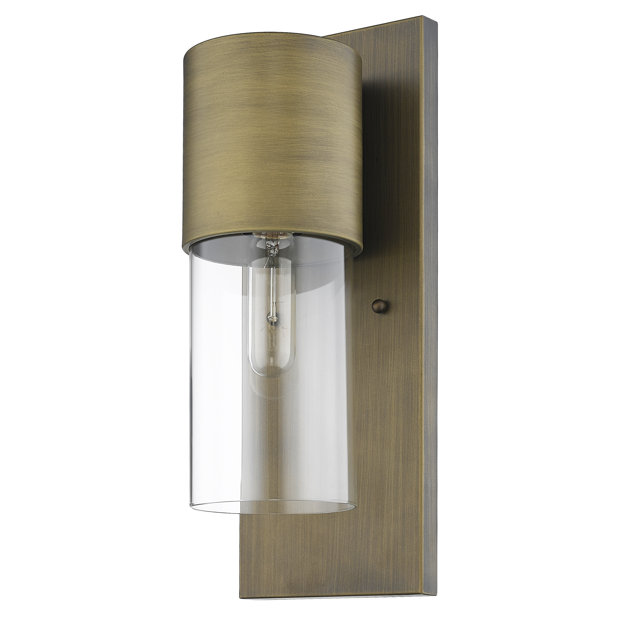 Acclaim Lighting-1511RB/CL-Cooper 1-Light Wall Light in Modern Style - 6 Inches Wide by 16 Inches High Clear Glass  Raw Brass Finish
