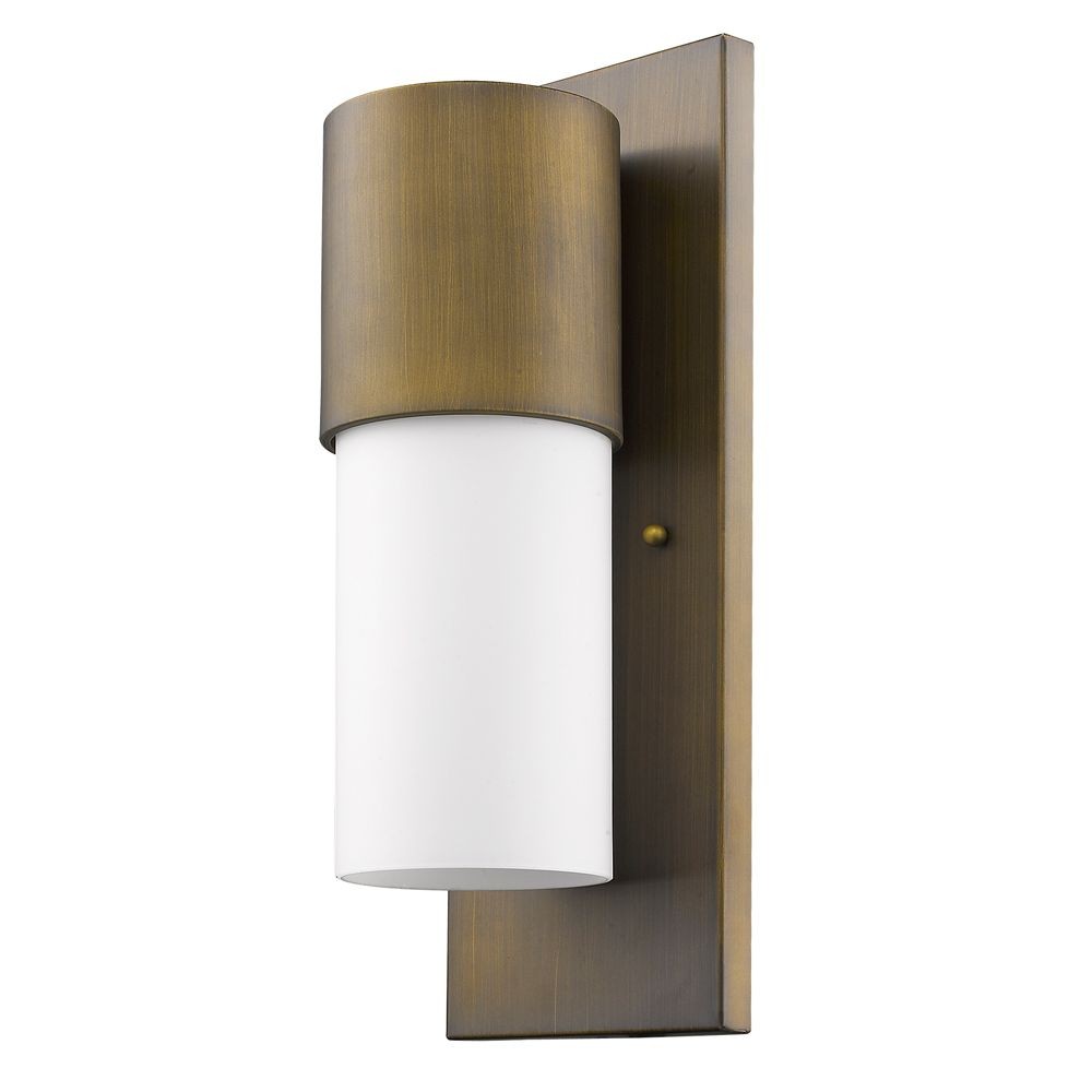 Acclaim Lighting-1511RB-Cooper 1-Light Wall Light in Modern Style - 6 Inches Wide by 16 Inches High Opal Glass  Raw Brass Finish