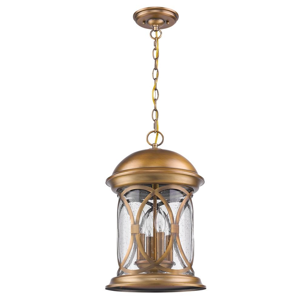 Outdoor Hanging Lantern Brass Glass