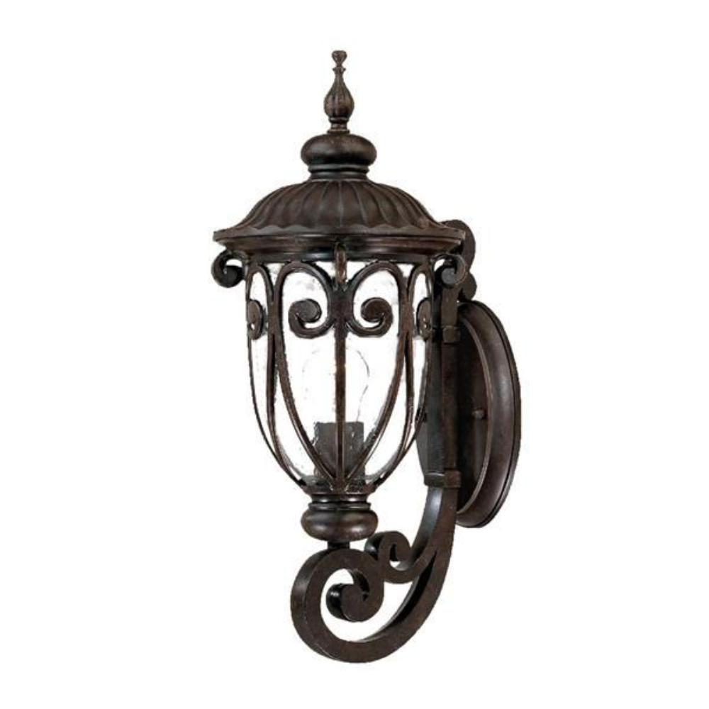 Acclaim Lighting-2101MM-Naples - One Light Outdoor Wall Mount - 7.5 Inches Wide by 18 Inches High   Marbleized Mahogany Finish with Clear Seeded Glass