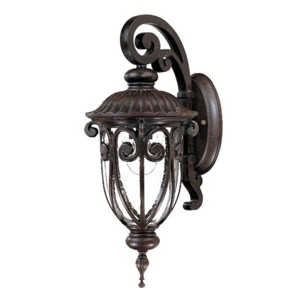 Acclaim Lighting-2102MM-Naples - One Light Outdoor Wall Mount - 7.5 Inches Wide by 18 Inches High   Marbleized Mahogany Finish with Clear Seeded Glass