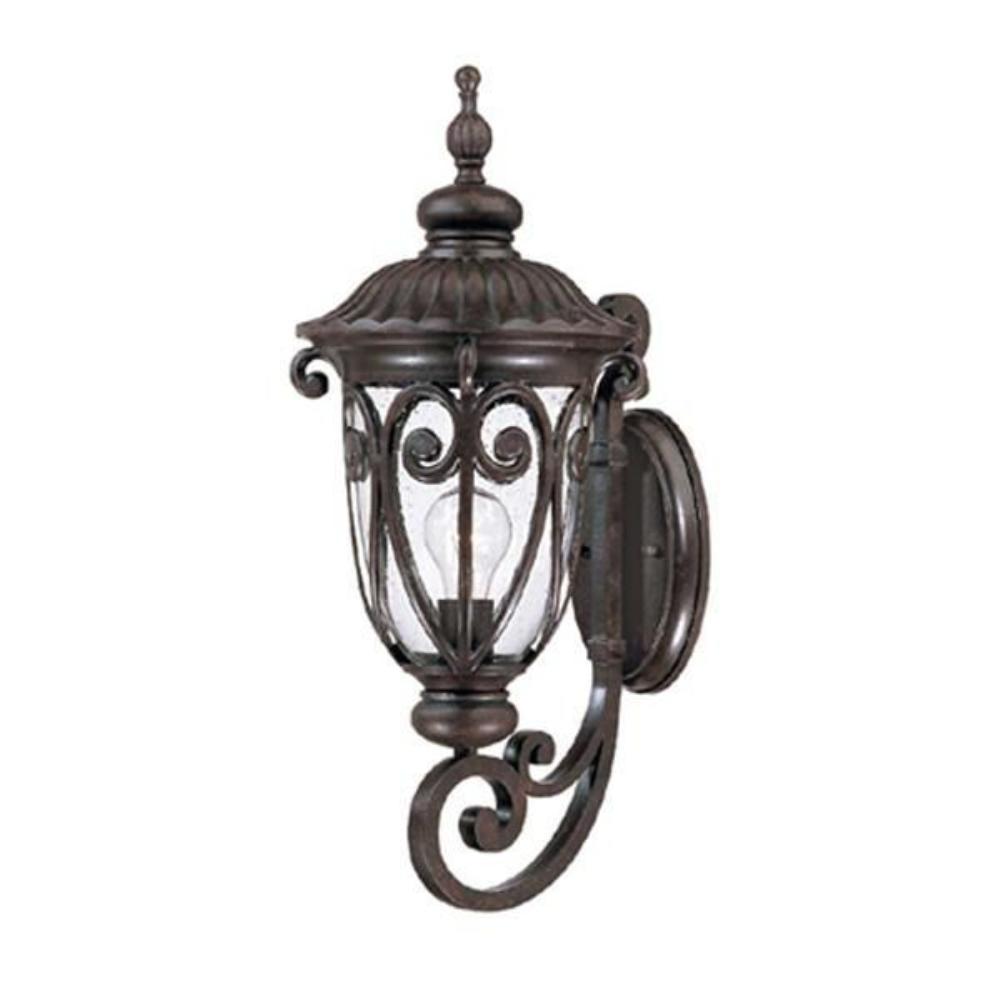 Acclaim Lighting-2111MM-Naples - One Light Outdoor Wall Mount - 9.38 Inches Wide by 22.75 Inches High   Marbleized Mahogany Finish with Clear Seeded Glass