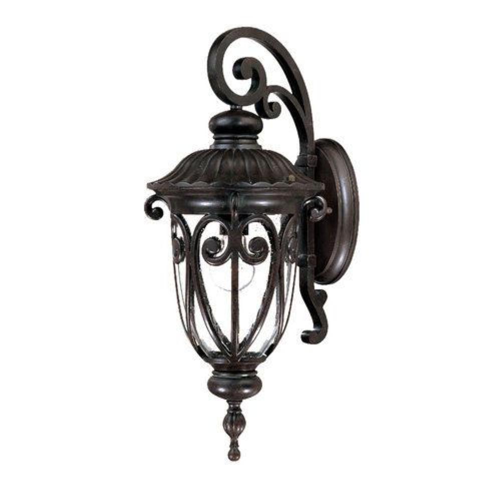 Acclaim Lighting-2112MM-Naples - One Light Outdoor Wall Mount - 9.38 Inches Wide by 22.75 Inches High   Marbleized Mahogany Finish with Clear Seeded Glass