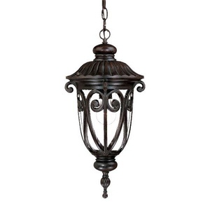 Acclaim Lighting-2116MM-Naples - One Light Outdoor Hanging Lantern - 9.38 Inches Wide by 20.5 Inches High   Marbleized Mahogany Finish with Clear Seeded Glass