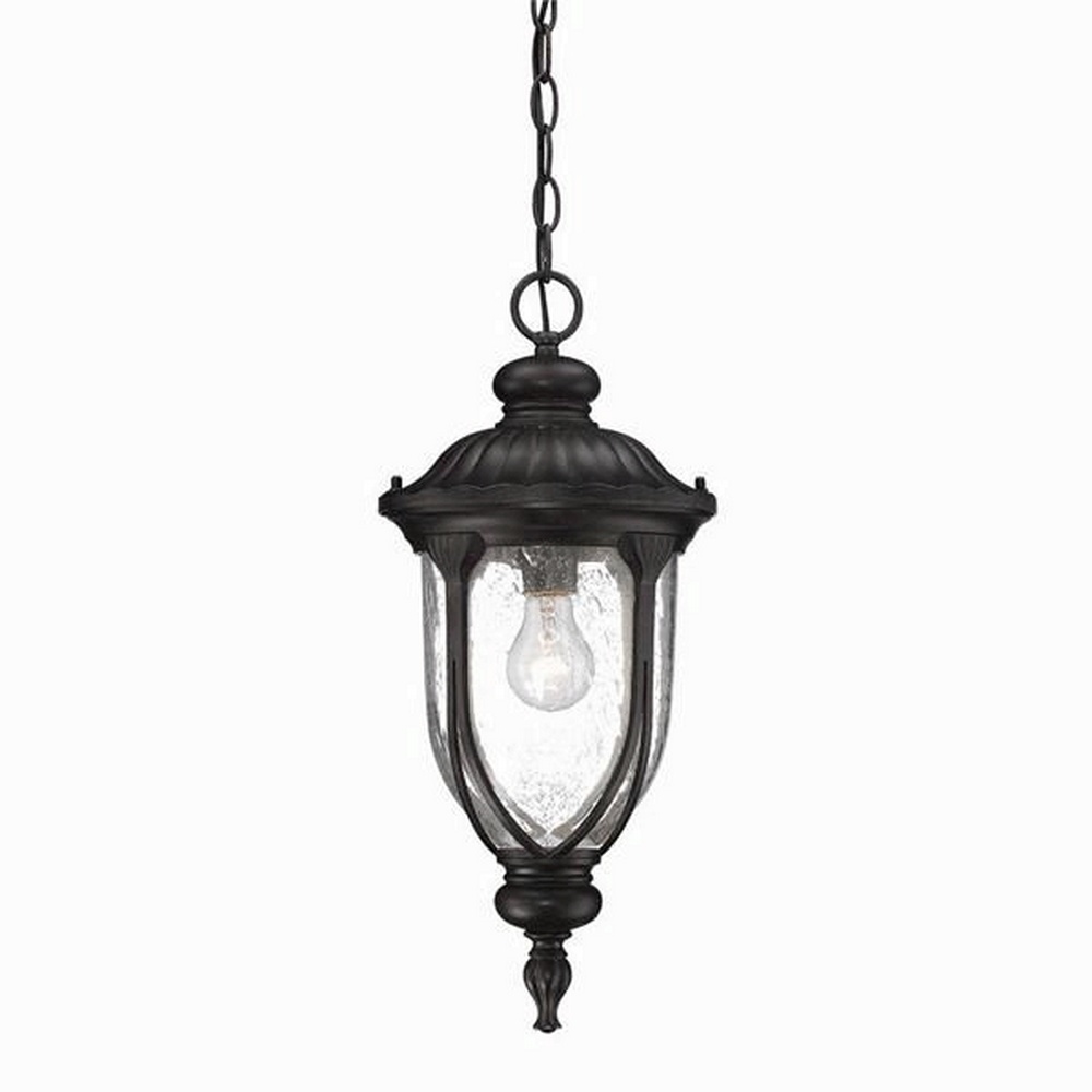 Acclaim Lighting-2216BC-Laurens - One Light Hanging Lantern - 9 Inches Wide by 20.5 Inches High Black  Matte BlackFinish with Clear Seeded Glass