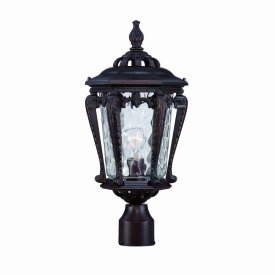 Acclaim Lighting-3557ABZ-Stratford 1 Light Post Latern - 9.5 Inches Wide by 20 Inches High   This post mounted fixture features an architectural bronze finish with hammered water glass.