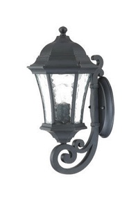 Acclaim Lighting-3601BK-Waverly - One Light Outdoor Wall Mount - 8 Inches Wide by 16.5 Inches High Matte Black  Black Coral Finish with Hammered Water Glass