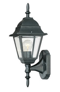 Acclaim Lighting-4001BK-Builders Choice - One Light Outdoor Wall Mount - 6 Inches Wide by 16.25 Inches High Matte Black  Textured White Finish with Clear Beveled Glass