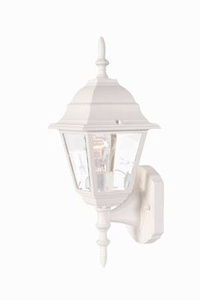 Acclaim Lighting-4001TW-Builders Choice - One Light Outdoor Wall Mount - 6 Inches Wide by 16.25 Inches High Textured White  Textured White Finish with Clear Beveled Glass