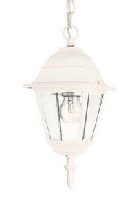 Acclaim Lighting-4006TW-Builders Choice - One Light Outdoor hanging Lantern - 6 Inches Wide by 14 Inches High Textured White  Textured White Finish with Clear Beveled Glass