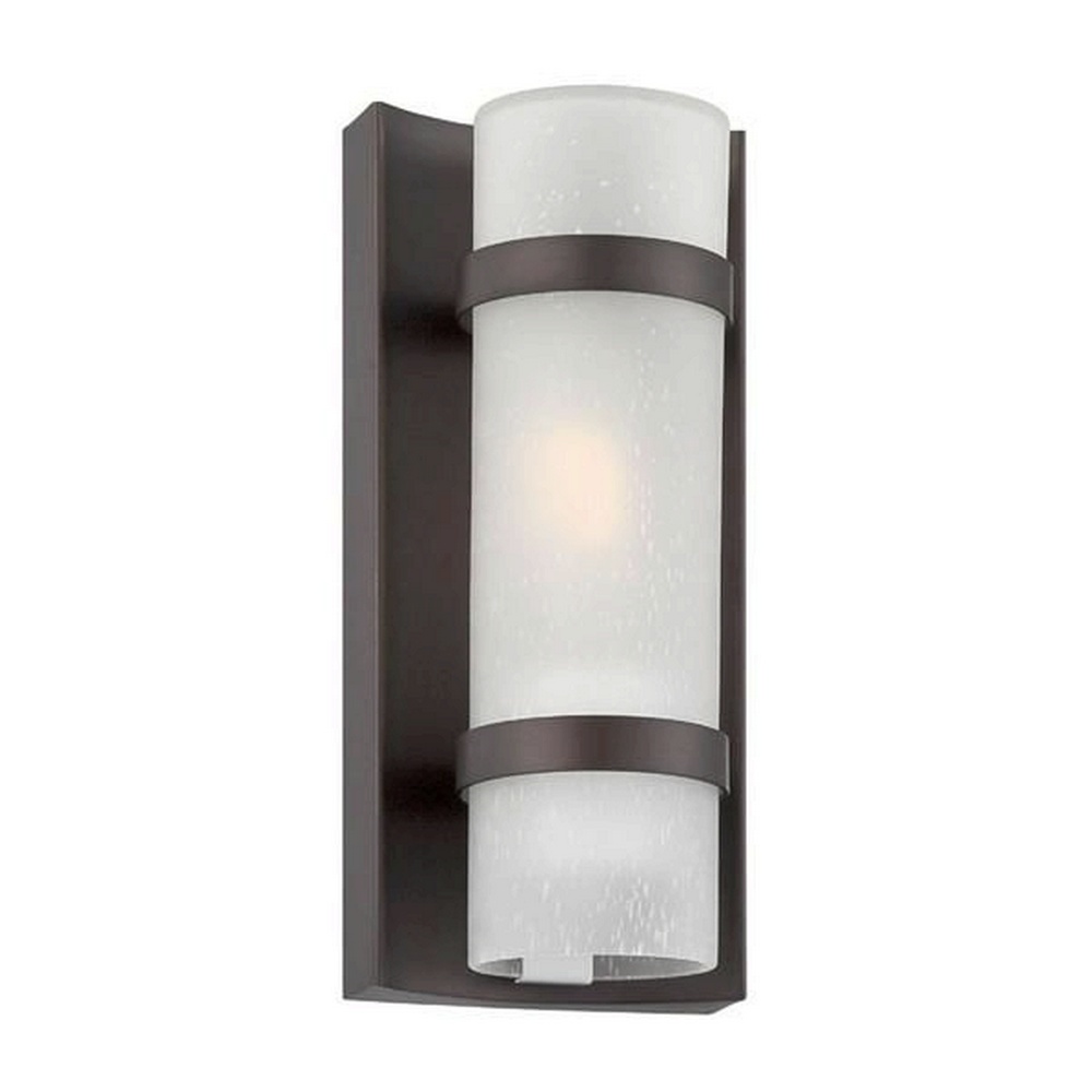 Acclaim Lighting-4700ABZ-Apollo - One Light Extra Small Wall Lantern in Modern Style - 4.25 Inches Wide by 9.75 Inches High Architectural Bronze  Brushed SilverFinish with Frosted Seeded Glass