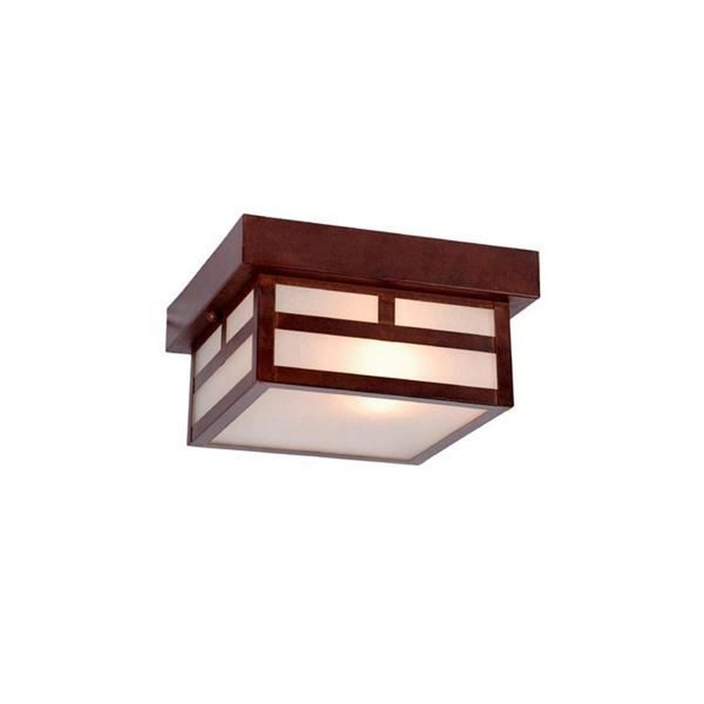 Acclaim Lighting-4708ABZ-Artisan - One Light Small Flush Mount - 8.25 Inches Wide by 4.25 Inches High Architectural Bronze  Matte BlackFinish with Frosted Seeded Glass