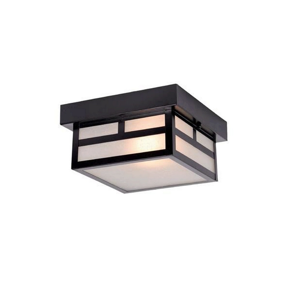 Acclaim Lighting-4708BK-Artisan - One Light Small Flush Mount - 8.25 Inches Wide by 4.25 Inches High Matte Black  Matte BlackFinish with Frosted Seeded Glass