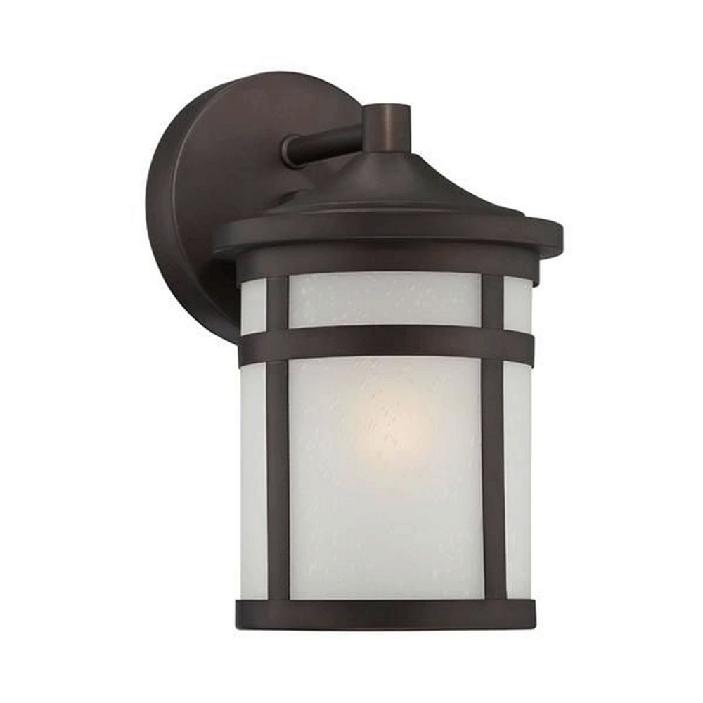 Acclaim Lighting-4714ABZ-Visage - One Light Wall Lantern in Versatile Style - 5.63 Inches Wide by 9.25 Inches High Architectural Bronze  Brushed SilverFinish with Frosted Seeded Glass