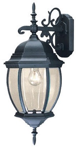 Acclaim Lighting-5012BK-Wexford - Three Light Outdoor Wall Mount - 9.25 Inches Wide by 22.5 Inches High Matte Black  Burled Walnut Finish with Clear Beveled Glass