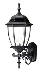 Acclaim Lighting-5013BK-Wexford - Three Light Outdoor Wall Mount - 9.25 Inches Wide by 22.5 Inches High Matte Black  Burled Walnut Finish with Clear Beveled Glass