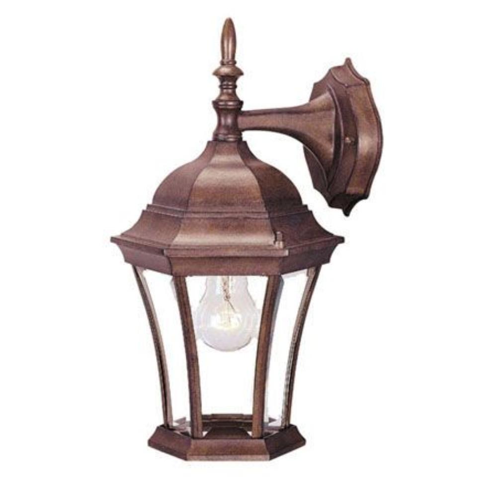 Acclaim Lighting-5022BW-Brynmawr - One Light Outdoor Wall Mount - 8 Inches Wide by 15.5 Inches High Burled Walnut  Burled Walnut Finish with Clear Beveled Glass