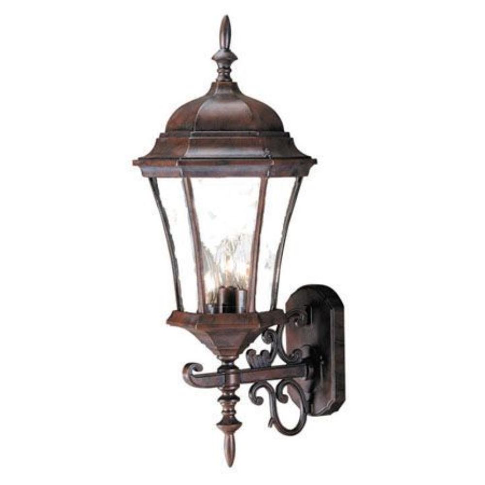 Acclaim Lighting-5025BW-Brynmawr - Three Light Outdoor Wall Mount - 9 Inches Wide by 22 Inches High   Burled Walnut Finish with Clear Beveled Glass
