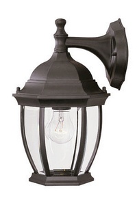 Acclaim Lighting-5035BK-Wexford - One Light Outdoor Wall Mount - 8 Inches Wide by 13 Inches High Matte Black  Burled Walnut Finish with Clear Beveled Glass