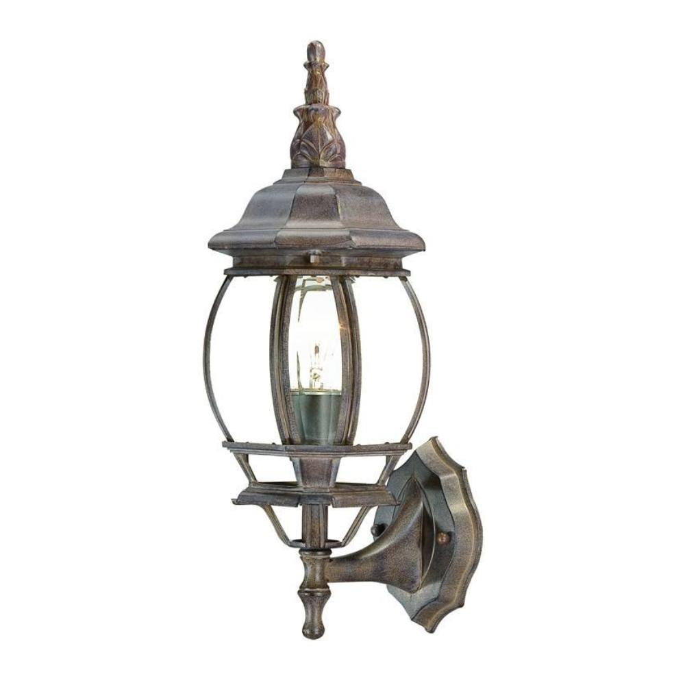 Acclaim Lighting-5051BW-French Lanterns - One Light Outdoor Wall Mount - 6.25 Inches Wide by 17.5 Inches High   Burled Walnut Finish with Clear Beveled Glass