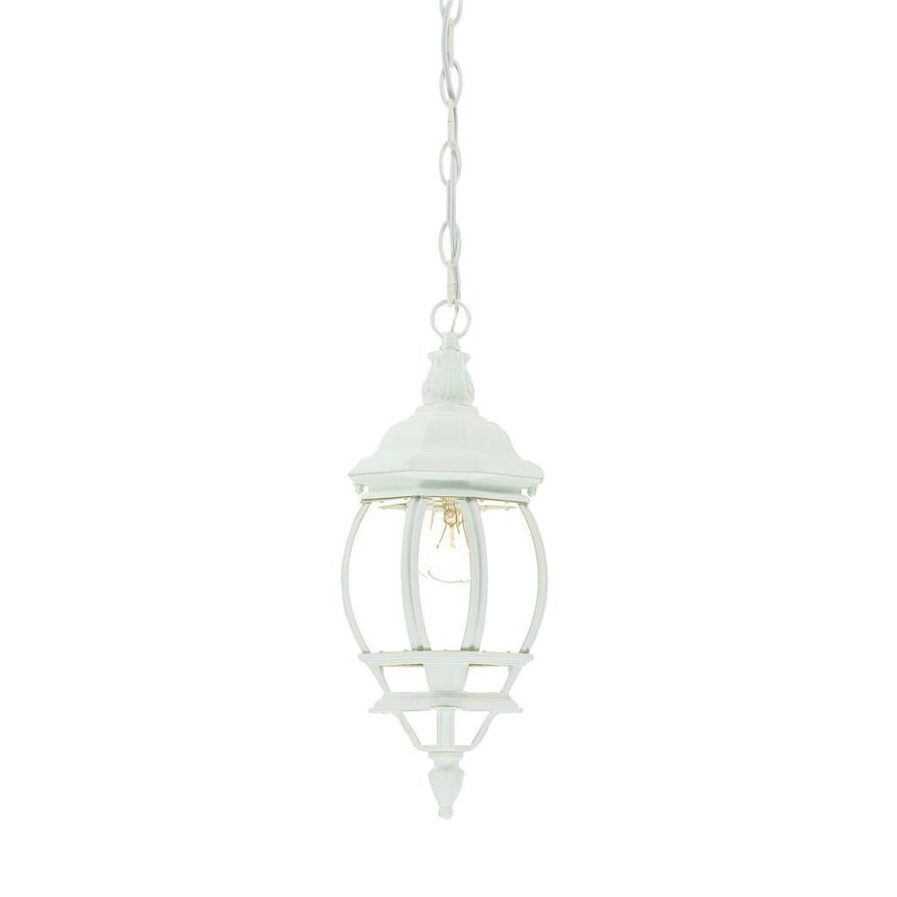Acclaim Lighting-5056TW-French Lanterns - One Light Outdoor Pendant - 17 Inches High   Textured White Finish with Clear Beveled Glass