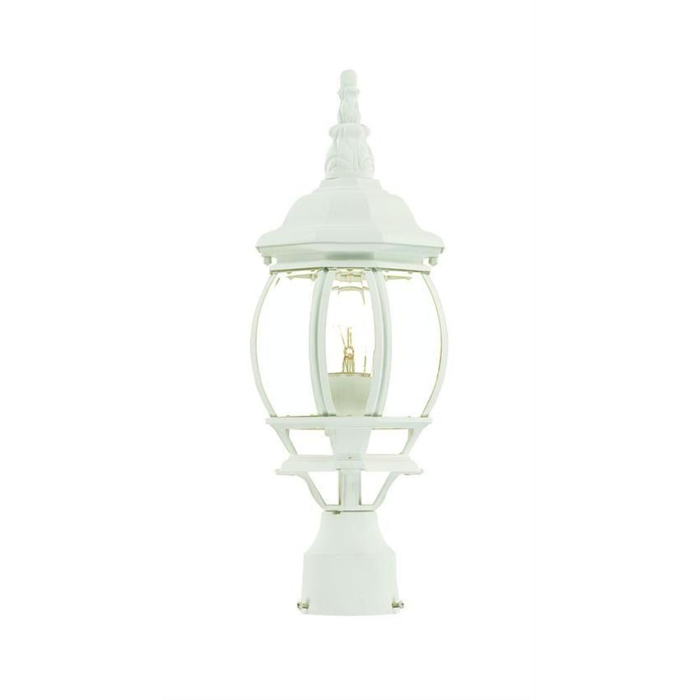 Acclaim Lighting-5057TW-French Lanterns - One Light Post - 6.25 Inches Wide by 18 Inches High Textured White  Textured White Finish with Clear Beveled Glass