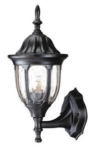 Acclaim Lighting-5060BK-Suffolk - One Light Outdoor Wall Mount - 6.75 Inches Wide by 15 Inches High Matte Black Clear Seeded Burled Walnut Finish with Clear Seeded Glass