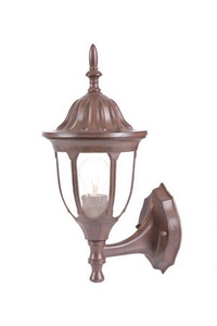 Acclaim Lighting-5060BW-Suffolk - One Light Outdoor Wall Mount - 6.75 Inches Wide by 15 Inches High   Burled Walnut Finish with Clear Seeded Glass