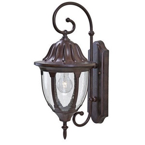 Acclaim Lighting-5061BW-Suffolk - One Light Outdoor Wall Mount - 9.5 Inches Wide by 20 Inches High   Burled Walnut Finish with Clear Seeded Glass