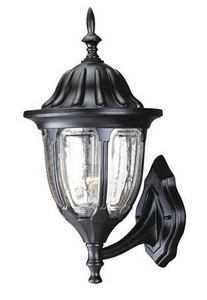 Acclaim Lighting-5062BK-Suffolk - One Light Outdoor Wall Mount - 9.5 Inches Wide by 18.25 Inches High   Matte Black Finish with Clear Seeded Glass