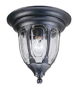 Acclaim Lighting-5063BK-Suffolk - One Light Outdoor Flush Mount - 11 Inches Wide by 11 Inches High Matte Black  Burled Walnut Finish with Clear Seeded Glass