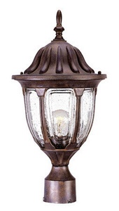 Acclaim Lighting-5067BW-Suffolk - One Light Post - 9.5 Inches Wide by 19 Inches High Burled Walnut Clear Seeded Textured White Finish with Clear Seeded Glass