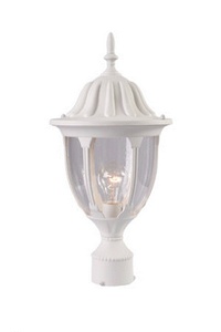 Acclaim Lighting-5067TW-Suffolk - One Light Post - 9.5 Inches Wide by 19 Inches High   Textured White Finish with Clear Seeded Glass