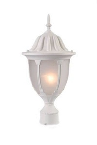 Acclaim Lighting-5067TW/FR-Suffolk - One Light Post - 9.5 Inches Wide by 19 Inches High Textured White Frosted Textured White Finish with Clear Seeded Glass