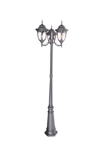 Acclaim Lighting-5069BK-Suffolk - Three Light Post - 25 Inches Wide by 82.5 Inches High Matte Black  Textured White Finish with Clear Seeded Glass