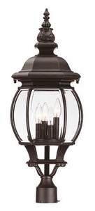 Acclaim Lighting-5157BK-Chateau - Four Light Post   Matte Black Finish with Clear Beveled Glass