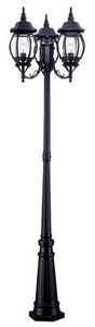Acclaim Lighting-5179BK-Chateau - Three Light Post - 23.5 Inches Wide by 85 Inches High   Matte Black Finish with Clear Beveled Glass