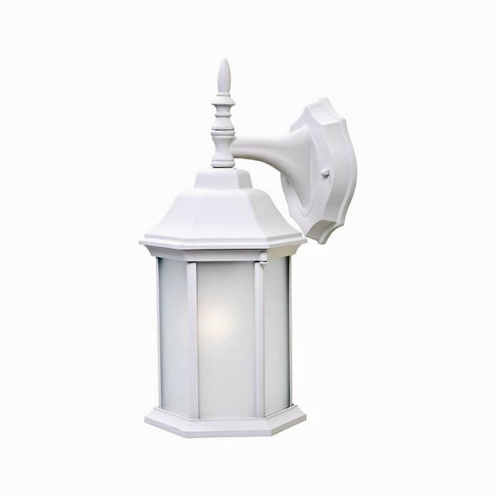 Acclaim Lighting-5181TW/FR-Craftsman 2 - One Light Wall Lantern - 8 Inches Wide by 15 Inches High Textured White Frosted White Textured WhiteFinish