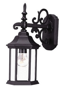 Acclaim Lighting-5183BK-Madison - One Light Outdoor Wall Mount - 6 Inches Wide by 15 Inches High   Matte Black Finish with Clear Beveled Glass