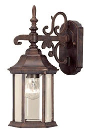 Acclaim Lighting-5183BW-Madison - One Light Outdoor Wall Mount - 6 Inches Wide by 15 Inches High   Burled Walnut Finish with Clear Beveled Glass