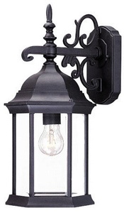 Acclaim Lighting-5184BK-Madison - One Light Outdoor Wall Mount - 8 Inches Wide by 16.5 Inches High Matte Black Clear Beveled Burled Walnut Finish with Clear Seeded Glass