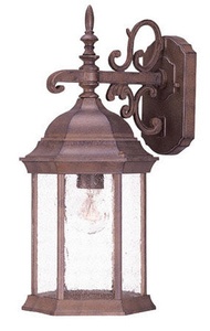 Acclaim Lighting-5184BW/SD-Madison - One Light Outdoor Wall Mount - 8 Inches Wide by 16.5 Inches High Burled Walnut Clear Seeded Burled Walnut Finish with Clear Seeded Glass