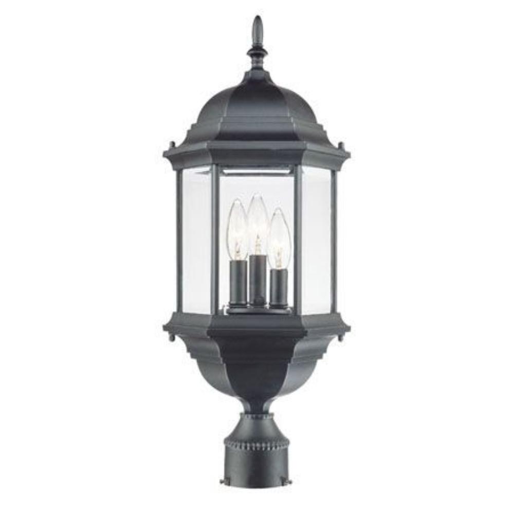 Acclaim Lighting-5187BK-Madison - Three Light Post - 9.5 Inches Wide by 25 Inches High   Matte Black Finish