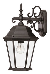 Acclaim Lighting-5202BK-Richmond - One Light Outdoor Wall Mount - 9.5 Inches Wide by 17.5 Inches High Matte Black  Burled Walnut Finish with Clear Beveled Glass