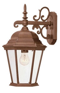 Acclaim Lighting-5202BW-Richmond - One Light Outdoor Wall Mount - 9.5 Inches Wide by 17.5 Inches High Burled Walnut  Burled Walnut Finish with Clear Beveled Glass