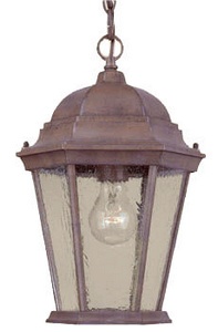 Acclaim Lighting-5206BW/SD-Richmond - One Light Outdoor Hanging Lantern - 9.5 Inches Wide by 14 Inches High Burled Walnut Clear Seeded Burled Walnut Finish with Clear Seeded Glass