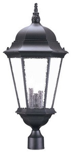 Acclaim Lighting-5208BK/SD-Richmond - Three Light Post - 12.5 Inches Wide by 28 Inches High Matte Black Clear Seeded Matte Black Finish with Clear Seeded Glass